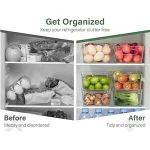 Kootek 4 Pack Clear Pantry Organization and Storage Bins_4