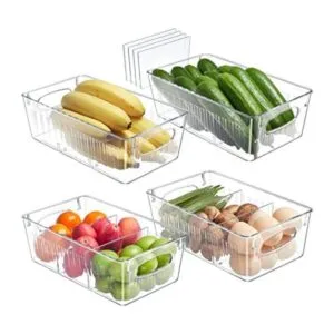 Kootek 4 Pack Clear Pantry Organization and Storage Bins_1