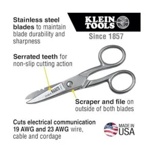 Klein Tools Tijeras de electricista de acero inoxidable_2