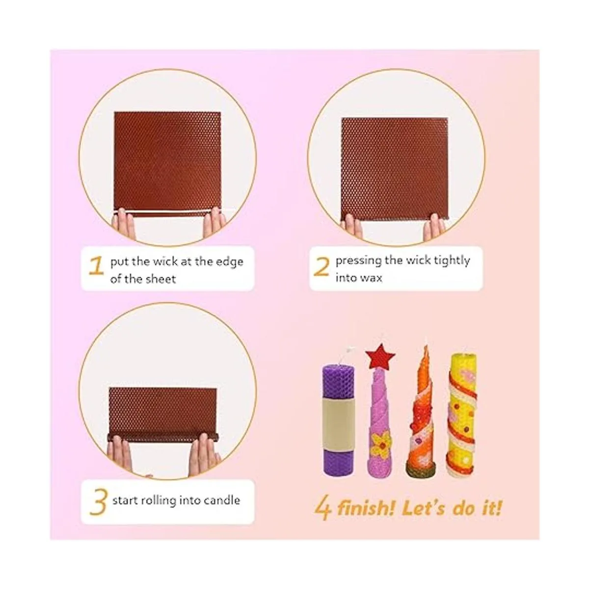 Kit de fabricación de velas de cera de abeja para niños_6