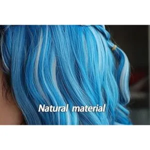 ColorGround Peluca larga ondulada azul con blanco plateado_4