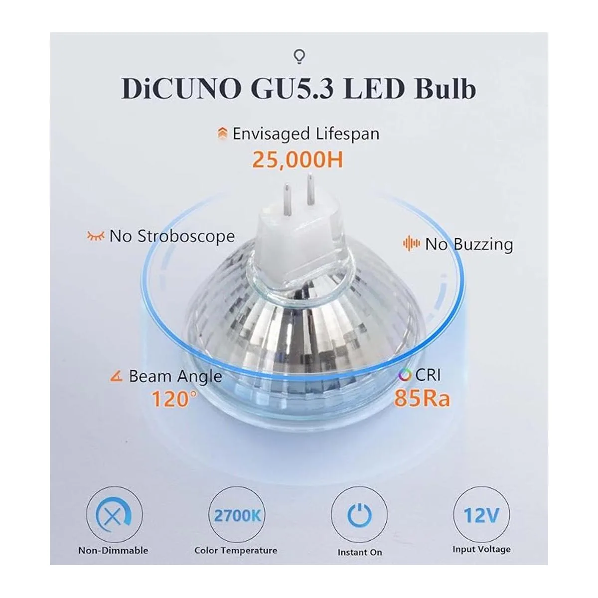 DiCUNO MR16 Bombillas LED de 12 V 50 W equivalentes a_4