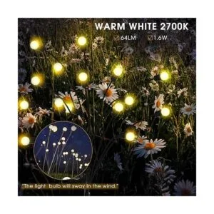 4Pack Solar Powered Firefly Lights Outdoor Waterproof_2
