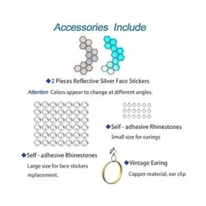 ColorGround Peluca larga ondulada azul con blanco plateado_5