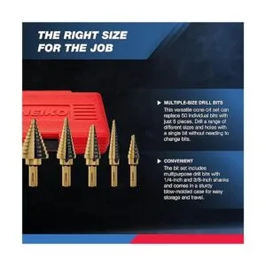 Neiko Juego de brocas escalonadas de titanio 10197A de_3