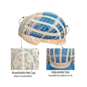 ColorGround Peluca larga ondulada azul con blanco plateado_6