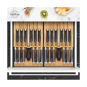 Bloque de cuchillos en el cajón inserto organizador de_6