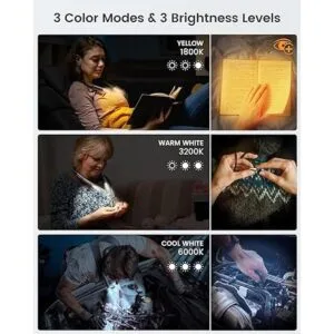 Glocusent Luz LED de lectura mejorada para el cuello luz_3