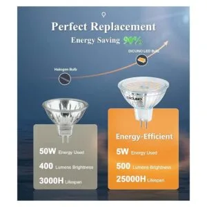 DiCUNO MR16 Bombillas LED de 12 V 50 W equivalentes a_5