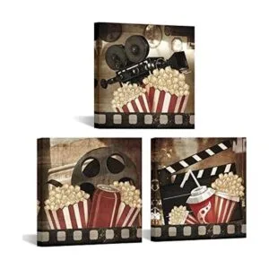 Póster artístico de lienzo de película vintage en negro y_1