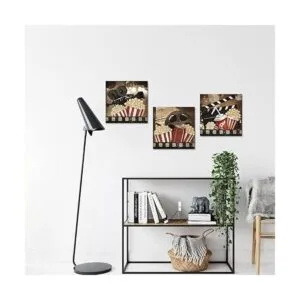 Póster artístico de lienzo de película vintage en negro y_4