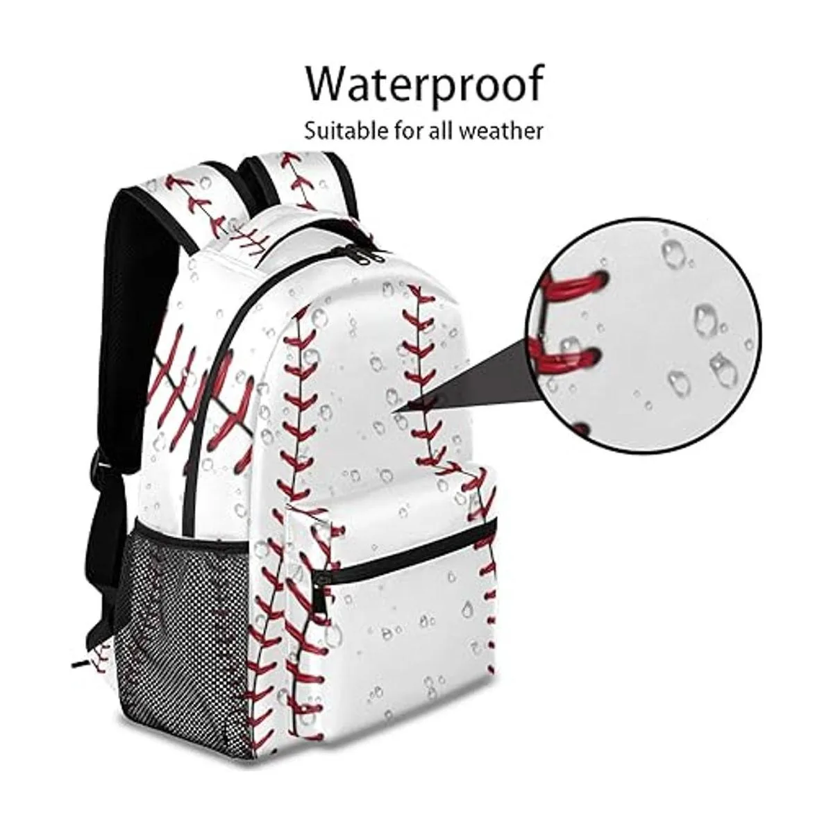 Mochila grande con estampado de pelota de béisbol bolsa_4