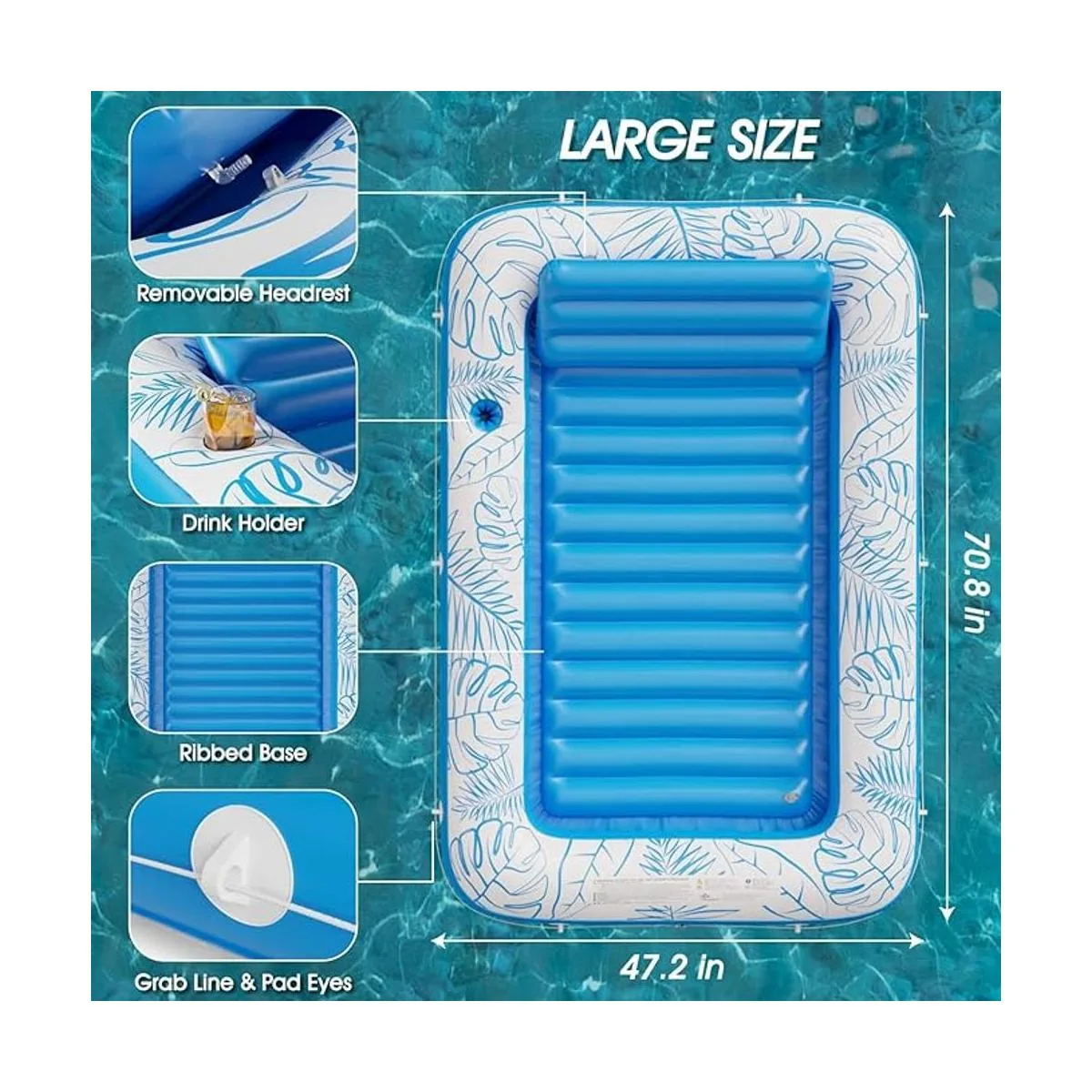 Jasonwell Flotador inflable para piscina bronceado 4 en_5