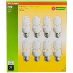 Sylvania Bombilla en espiral CFL T2 de 13 W equivalente a_1