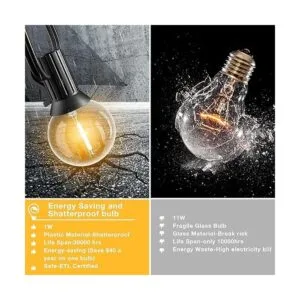 Cadena de luces para exteriores de 60 pies 30 bombillas_4
