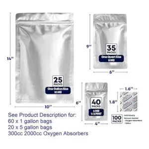100 bolsas de Mylar para almacenamiento de alimentos 10_2