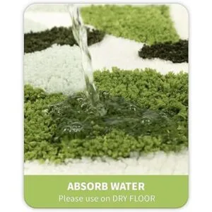 Leaves Alfombra larga de baño color verde extra grande_6