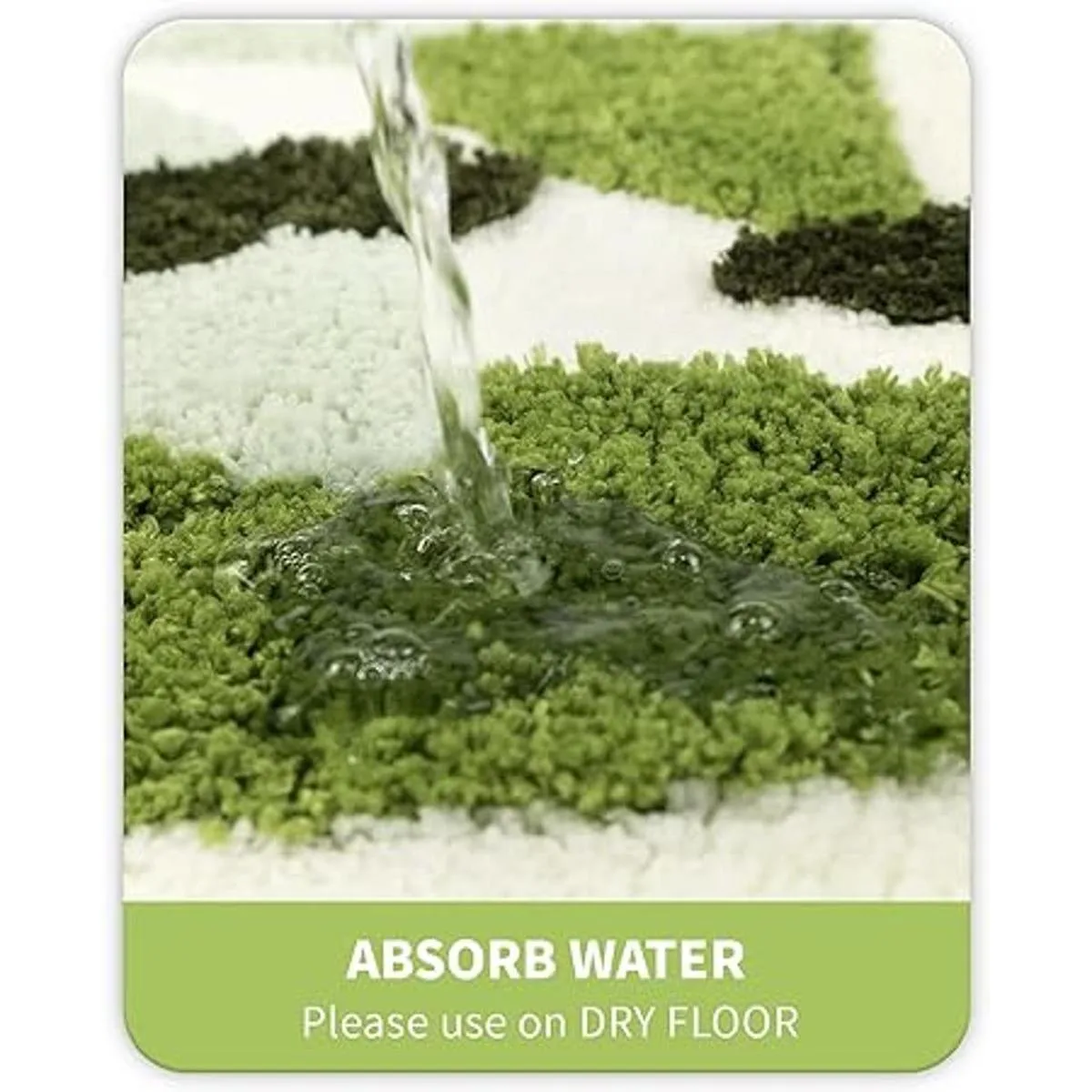 Leaves Alfombra larga de baño color verde extra grande_6