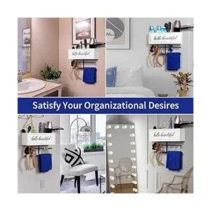 Soporte de secador de pelo rústico montado en la pared_6