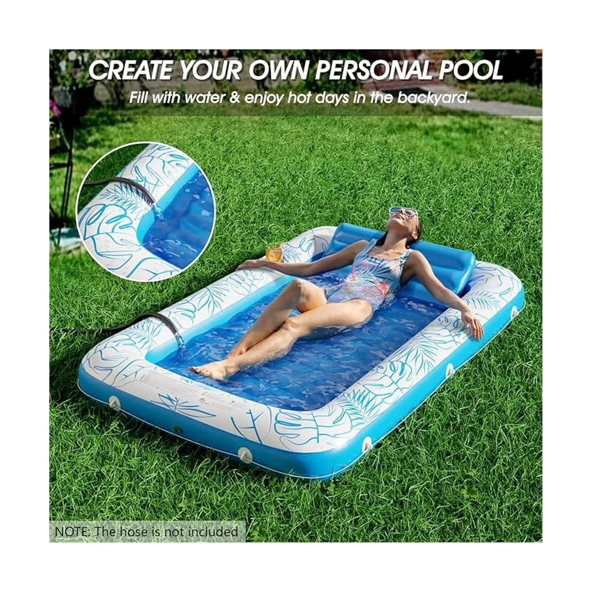 Jasonwell Flotador inflable para piscina bronceado 4 en_2