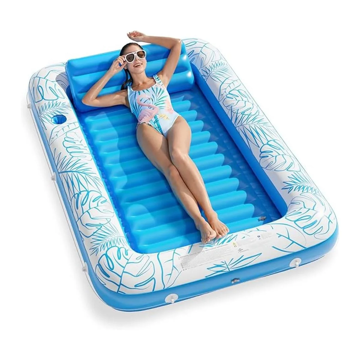 Jasonwell Flotador inflable para piscina bronceado 4 en_1