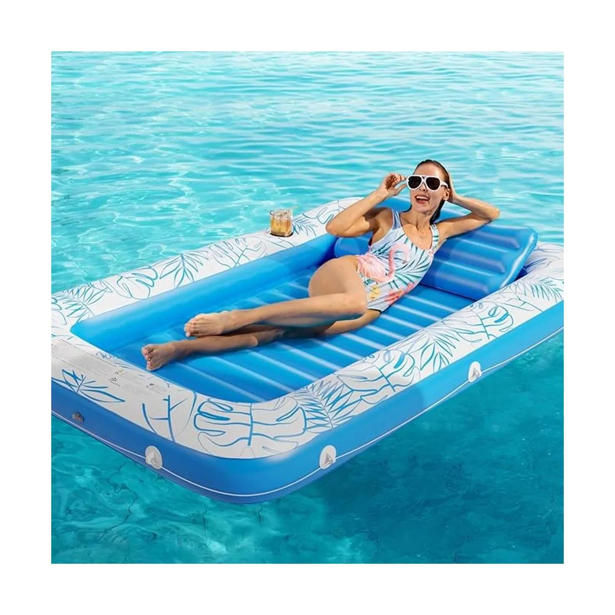 Jasonwell Flotador inflable para piscina bronceado 4 en_6