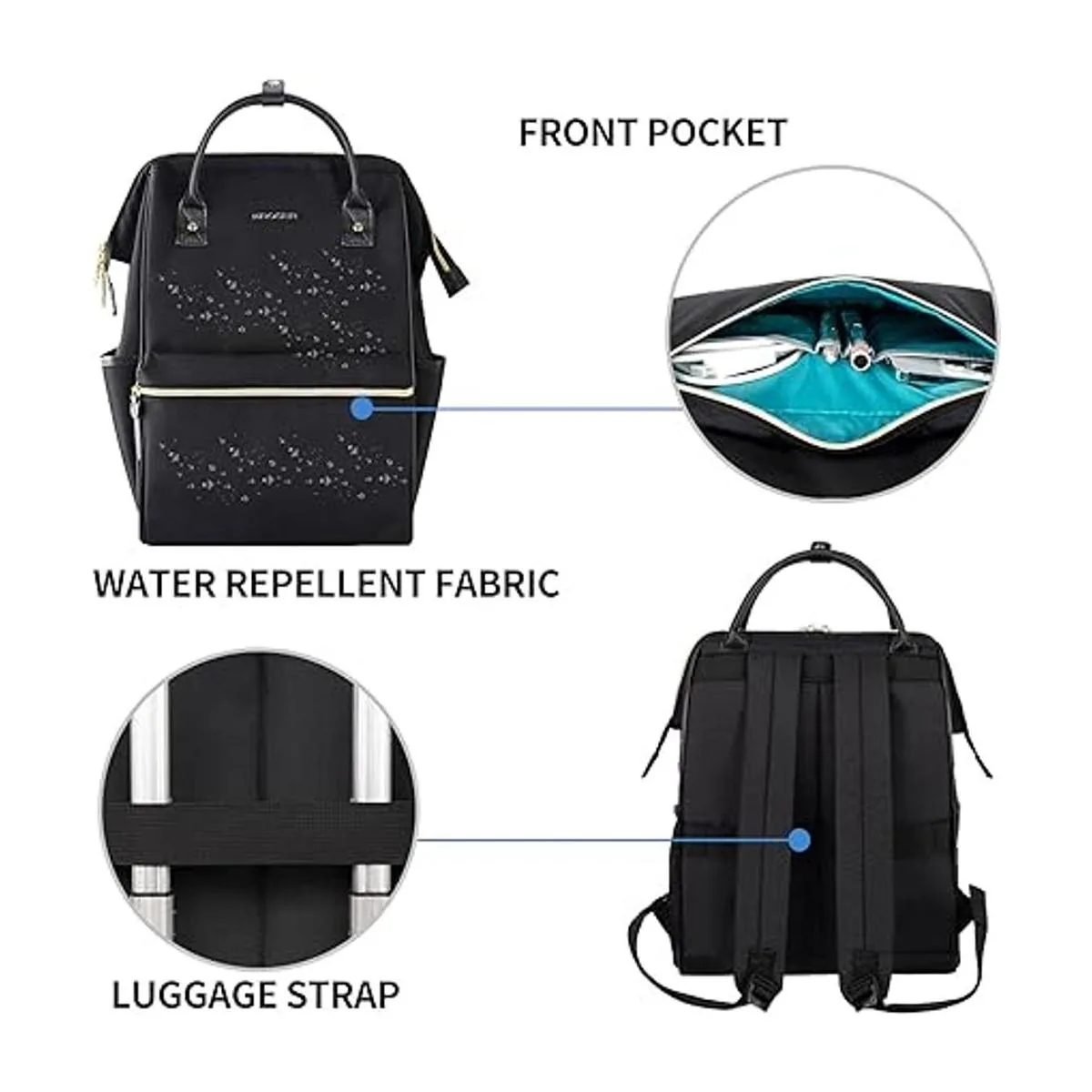 KROSER Mochila para laptop repelente al agua para viajes_5