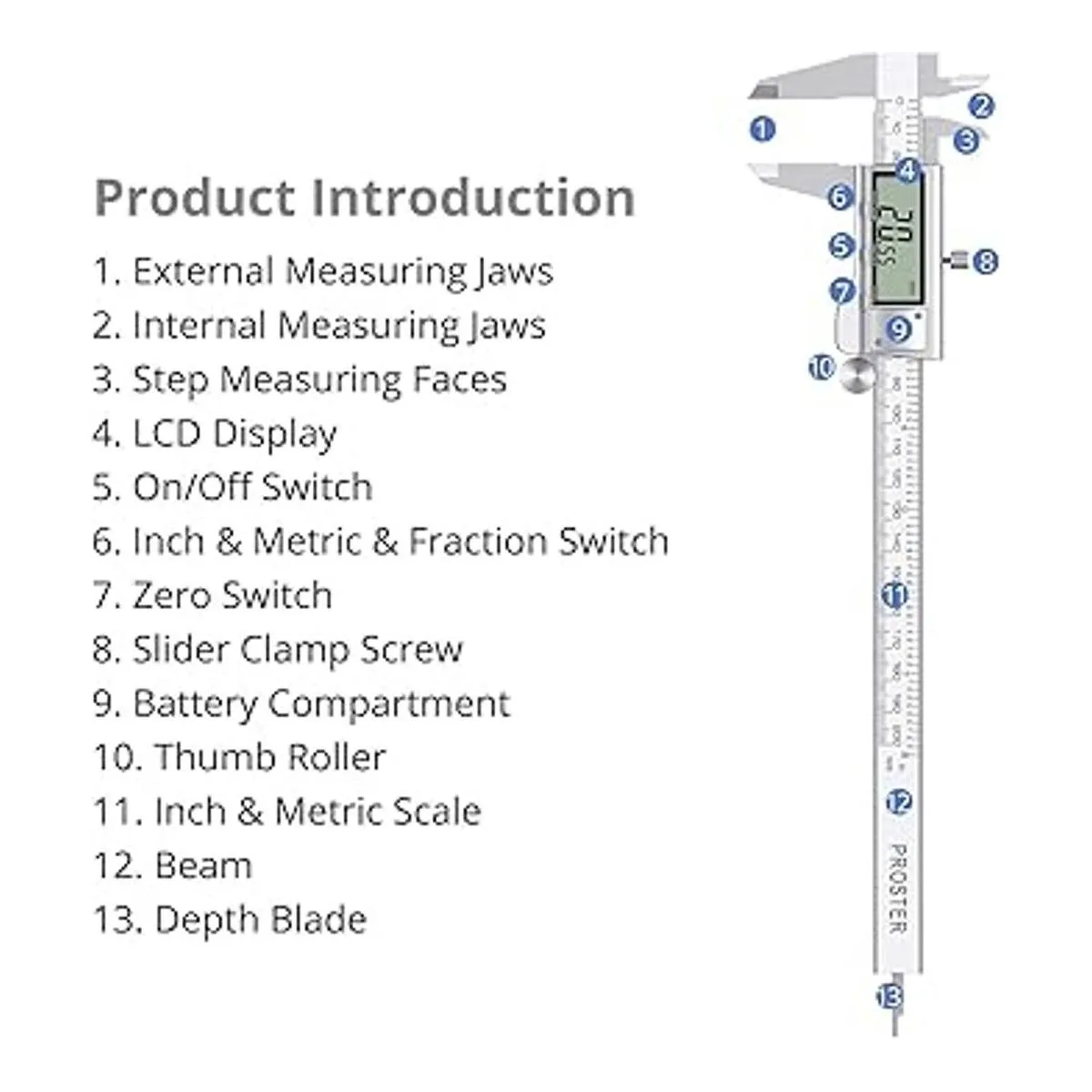 Proster Digital Vernier calibrador digital de 8_4
