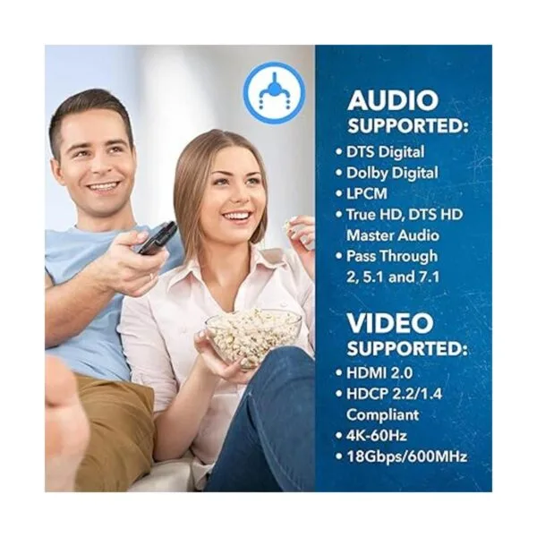 Interruptor HDMI 4K de 4 puertos por OREI 4K 60Hz 444_4