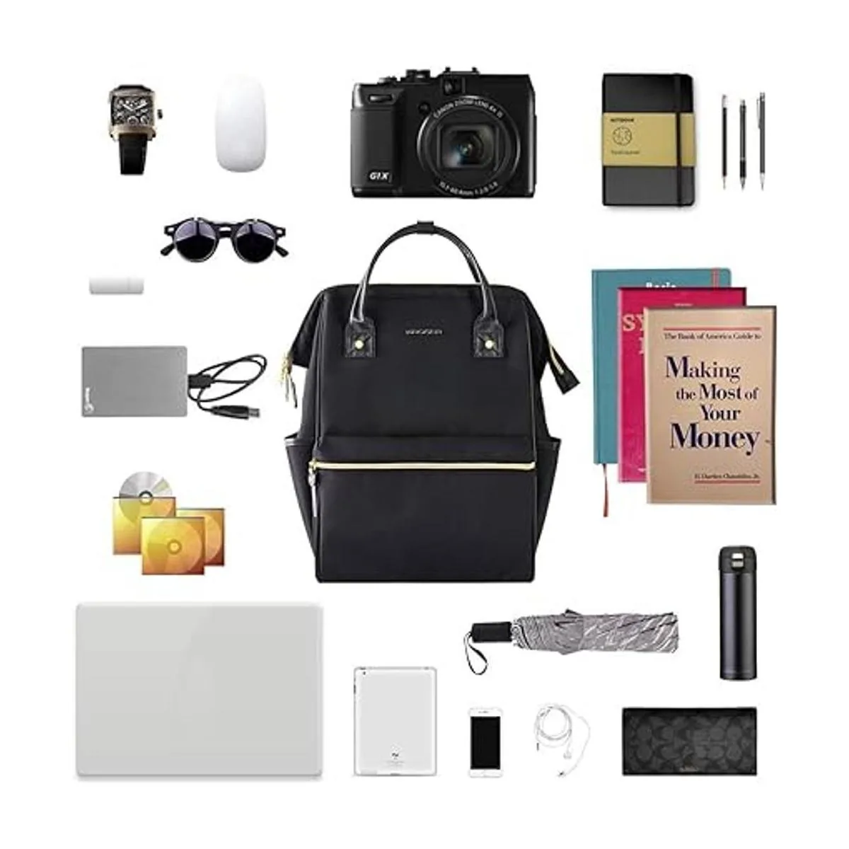 KROSER Mochila para laptop repelente al agua para viajes_6