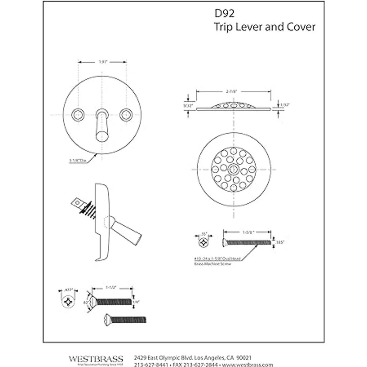 Westbrass R9250 Kit de drenaje para bañera y ducha con_3