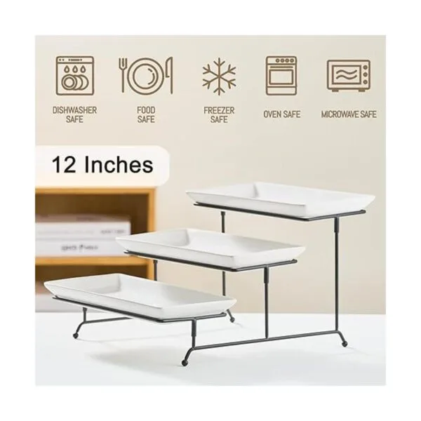 Juego de soporte y platos escalonados para servir de 3_3