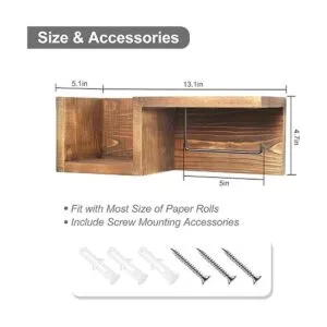 Soporte de pared de madera para papel higiénico con_7