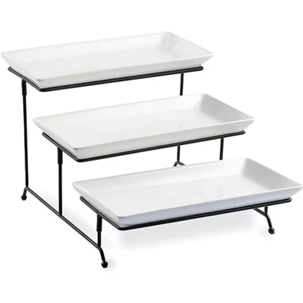 Juego de soporte y platos escalonados para servir de 3_1