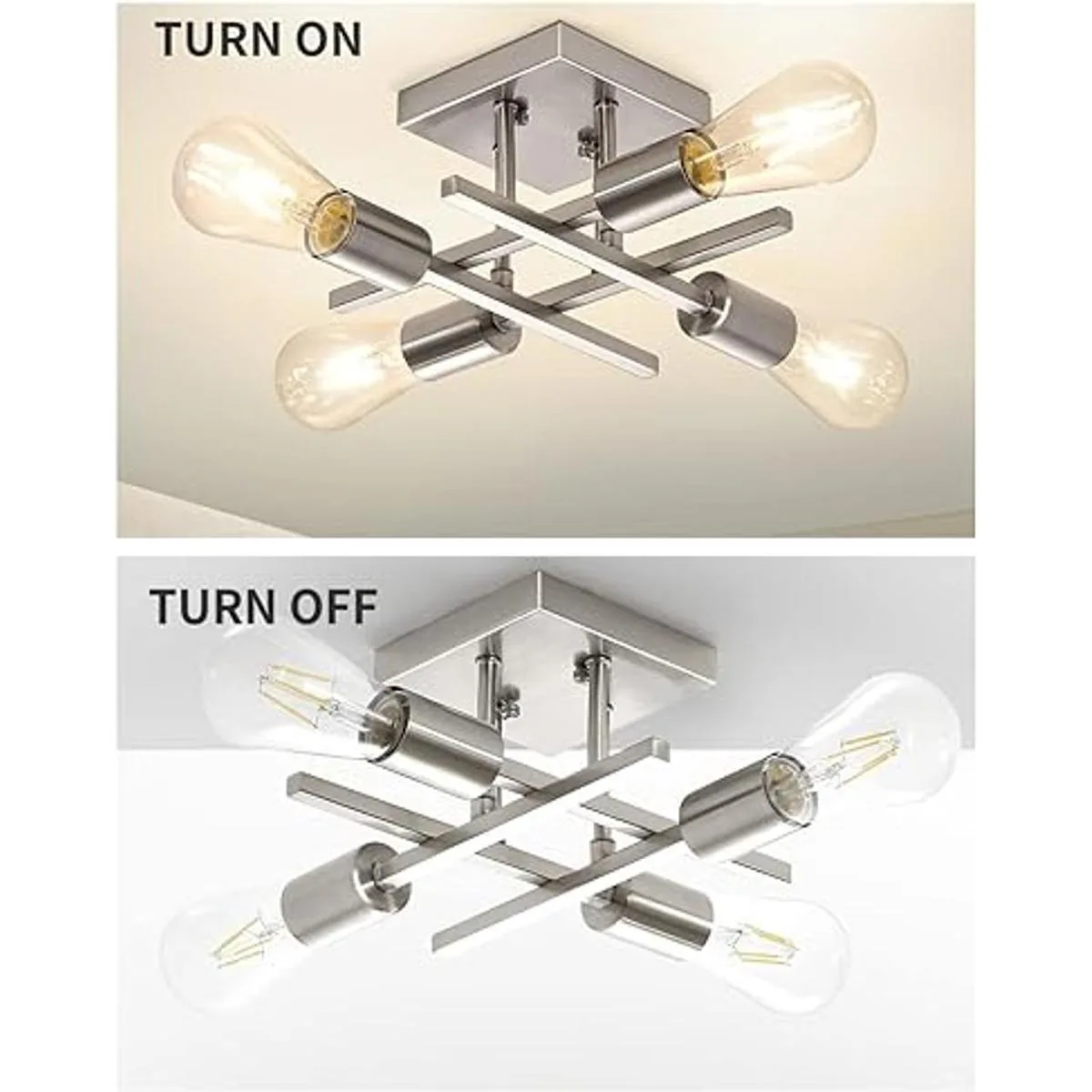 Lámpara de techo semiempotrada de 4 luces moderna lámpara_6