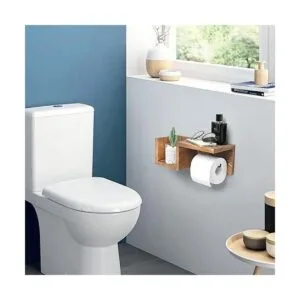 Soporte de pared de madera para papel higiénico con_2