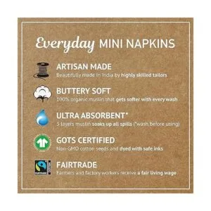 Indi by Kishu Baby Juego de 12 servilletas de tela_6