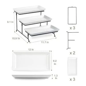 Juego de soporte y platos escalonados para servir de 3_2