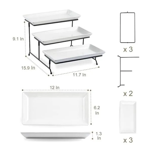 Juego de soporte y platos escalonados para servir de 3_2