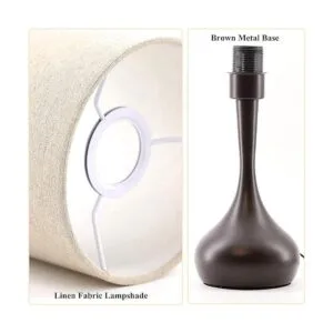 Lámpara de mesa moderna base marrón luz de escritorio_3