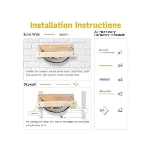 FUKUMARU Cat Hammock Wall Mounted Large Cats Shelf Modern_3