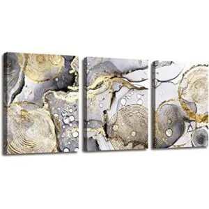 Arte de pared abstracto dorado 3 piezas arte moderno_1