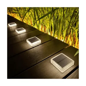 Lacasa Luces solares para cubierta paquete de 4 luces LED_1