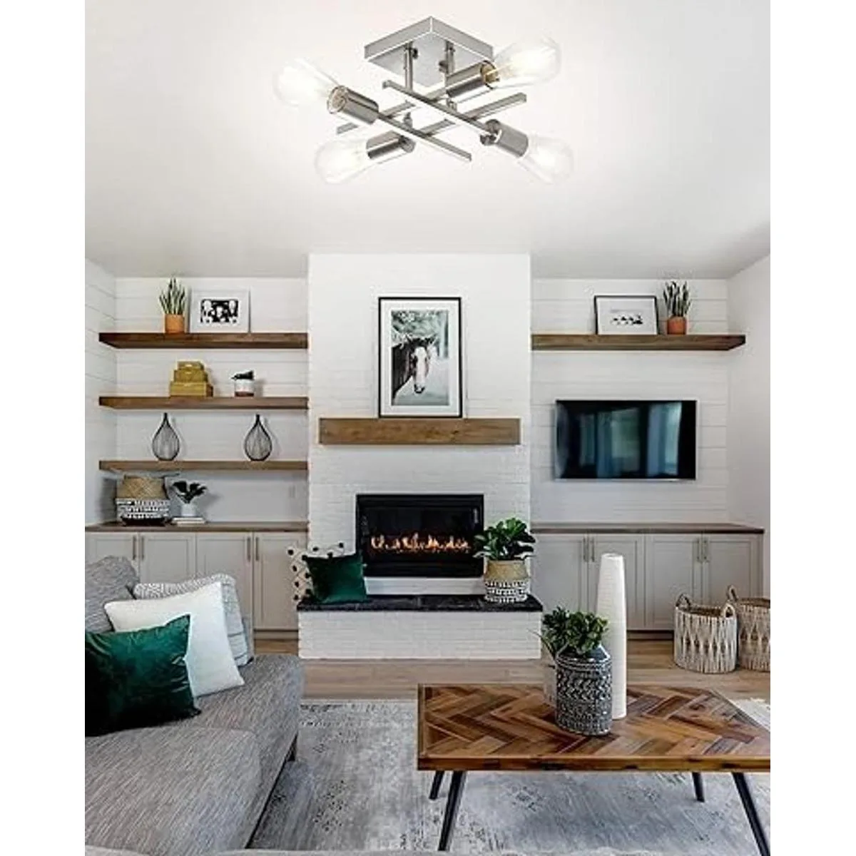 Lámpara de techo semiempotrada de 4 luces moderna lámpara_4