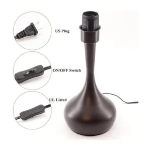 Lámpara de mesa moderna base marrón luz de escritorio_4