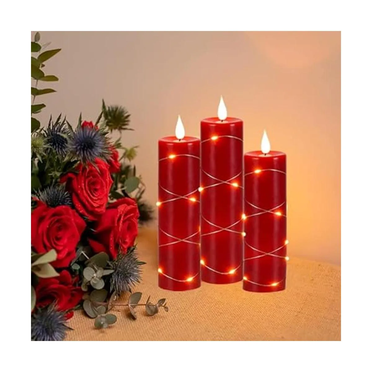 Velas rojas sin llama velas de batería velas_5