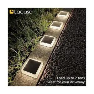 Lacasa Luces solares para cubierta paquete de 4 luces LED_2