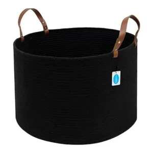 Casaphoria Canasta de cuerda negra XXL Cesta de_2
