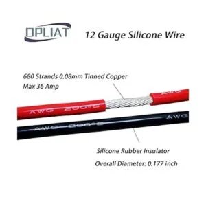OPLIAT Cable de calibre 12 Rojo de 25 pies negro de 25_2
