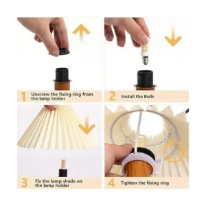 Lámpara de mesa plisada pequeña lámpara moderna de mesita_4